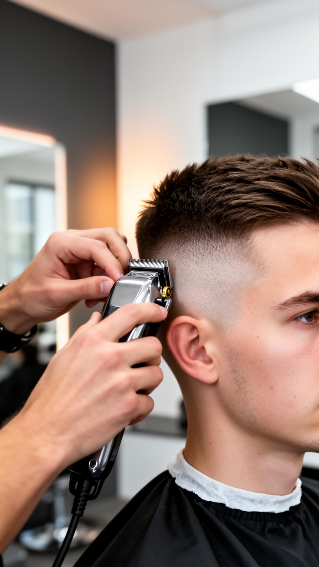 Präziser Fade-Haarschnitt bei PrimeCut Berlin