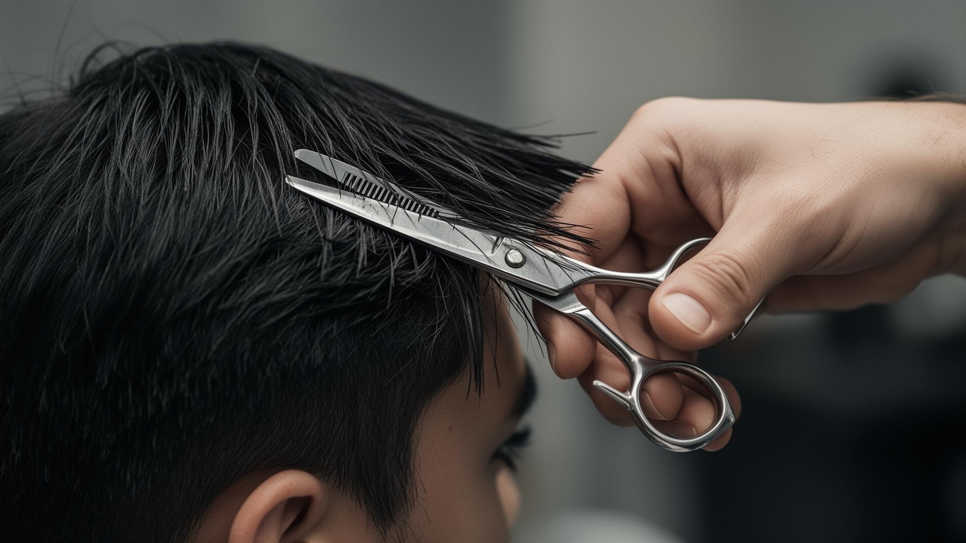 Detail Schere im Schnitt bei PrimeCut Berlin